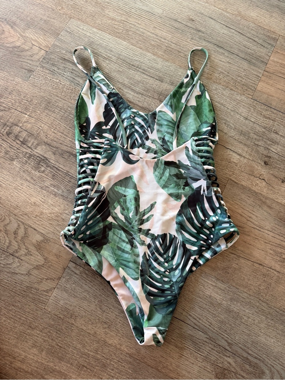 Stone Fox Swim Green Leaf Print One-Piece Swimsuit